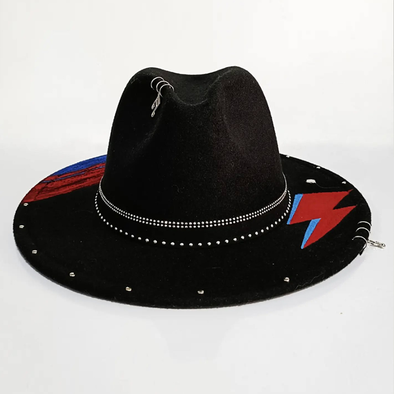 Men Accessories Shop - 손으로 꿰맨 페도라 모자 재즈 모자