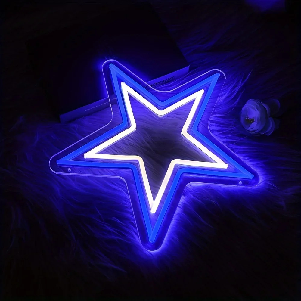 Men Accessories Shop - 별 LED 네온 사인 조명, 스위치