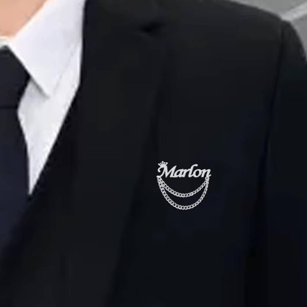 개인화된 이름 브로치 맞춤형 크라운 핀 스테인리스 스틸 - Men Accessories Brooch 리뷰 및 가격
