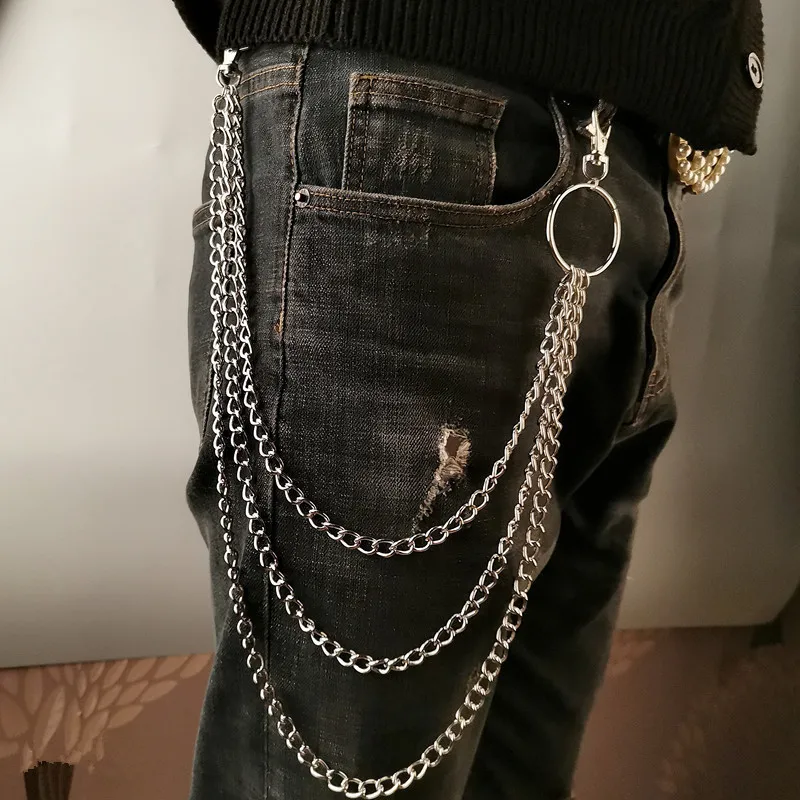 레이어 메탈 벨트 체인 펑크 훅 메탈 허리 지갑 키체인 - Men'S Accessories Vintage 리뷰 및 가격
