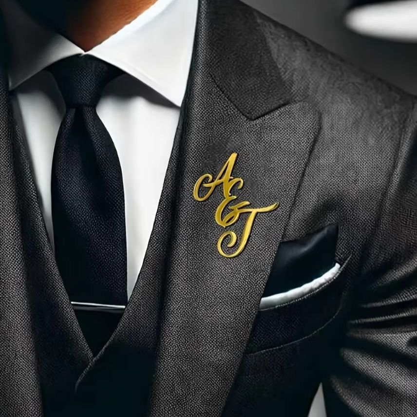 맞춤 모노그램 이니셜 이름 스테인리스 스틸 옷깃 핀 개 - Men Accessories Brooch 리뷰 및 가격